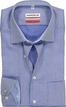 MARVELIS modern fit overhemd - blauw structuur (contrast) - Strijkvrij - Boordmaat: 38