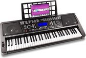 Keyboard Piano met 61 Toetsen - MAX KB12P - Midi Piano - Aanslaggevoelige Toetsen - Incl Muziekstandaard