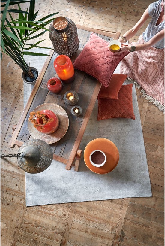 Light & Living Hanglamp Emine - Bruin - 43.5x43.5x40.5cm - Modern - Hanglampen Eetkamer, Slaapkamer, Woonkamer