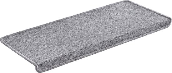 Tapis d'escalier autocollant lot de 15 gris clair 65x24+4 cm