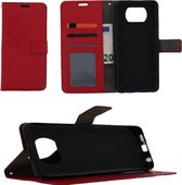 LuxeBass Boekhoesje geschikt voor Poco X3 Pro - Rood - telefoonhoes - gsm hoes - telefoonhoesjes