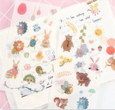 Washi Stickers Voor Kinderen - 6 Vellen Met Stickers - SANS 311 - Thema Kind, Speelgoed, Cartoon - Bullet Journal - Scrapbooking - Agenda Stickers - Decoratie Sticker