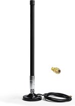 DrPhone HMFS LoRa - Antenne Hotspot Miner à Fibre Optique Hélium 4dBi avec Support Magnétique - RP-SMA Male de 3 Mètres de Long - Plein air - Zwart