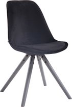 Eetkamer - Bezoekersstoel Sievi Velvet Round legs G, Zwart