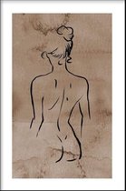 Walljar - Back Line Art - Muurdecoratie - Poster met lijst