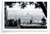 Walljar - Paris City View - Zwart wit poster