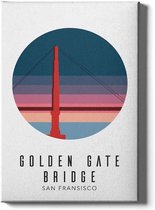 Walljar - Golden Gate Bridge United States III - Muurdecoratie - Canvas schilderij