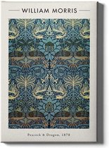 Walljar - William Morris - Peacock and Dragon - Muurdecoratie - Canvas schilderij