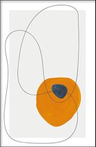 Walljar - Orange Circle - Muurdecoratie - Poster met lijst