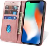 Smartphonica iPhone X/Xs leren hoesje met magnetische sluiting - Roze / Kunstleer / Book Case