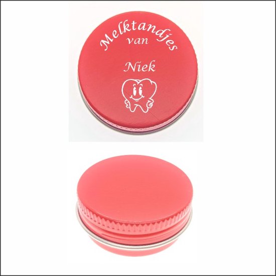 Boîte de conserve de dents de bébé avec gravure du nom - Niek