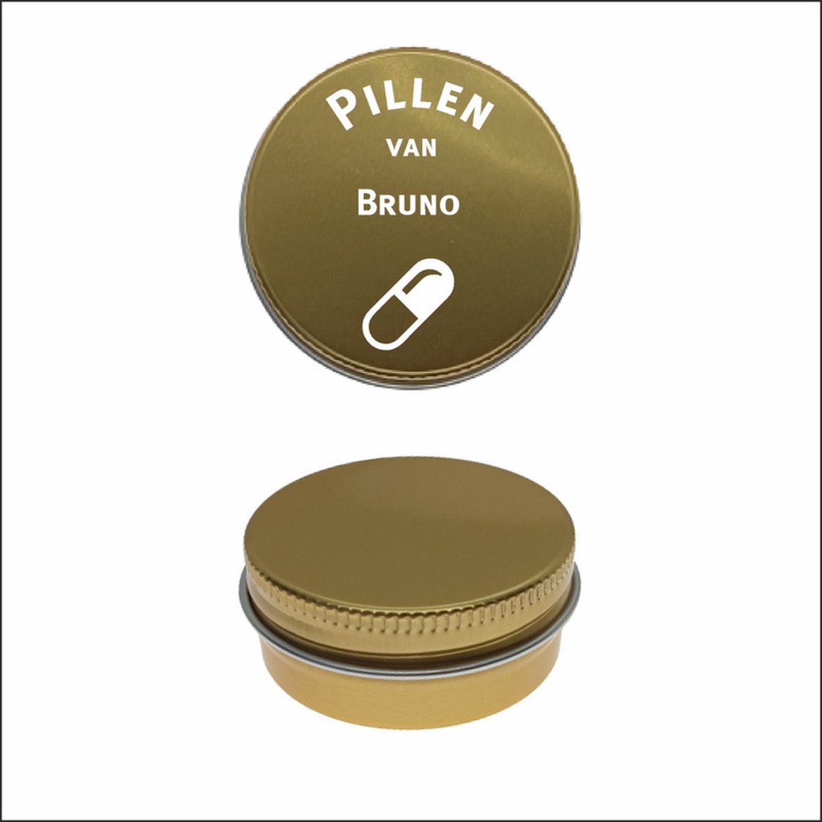 Goedkoopste Pillen Blikje Met Naam Gravering - Bruno