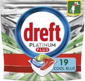 Dreft Platinum Plus All In One Vaatwastabletten Cool Blue 19 stuks