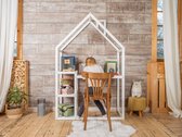 BW Houten kinderbureau met boekenplank - Wit