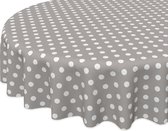 Feligi Tafelkleed -Dots Grey - Jersey Cotton - rond 150 cm
