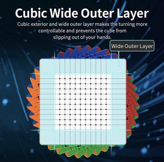 Thumbnail van een extra afbeelding van het spel MoYu 13x13 Speedcube - Stickerless - Draai Kubus Puzzel - Magic Cube
