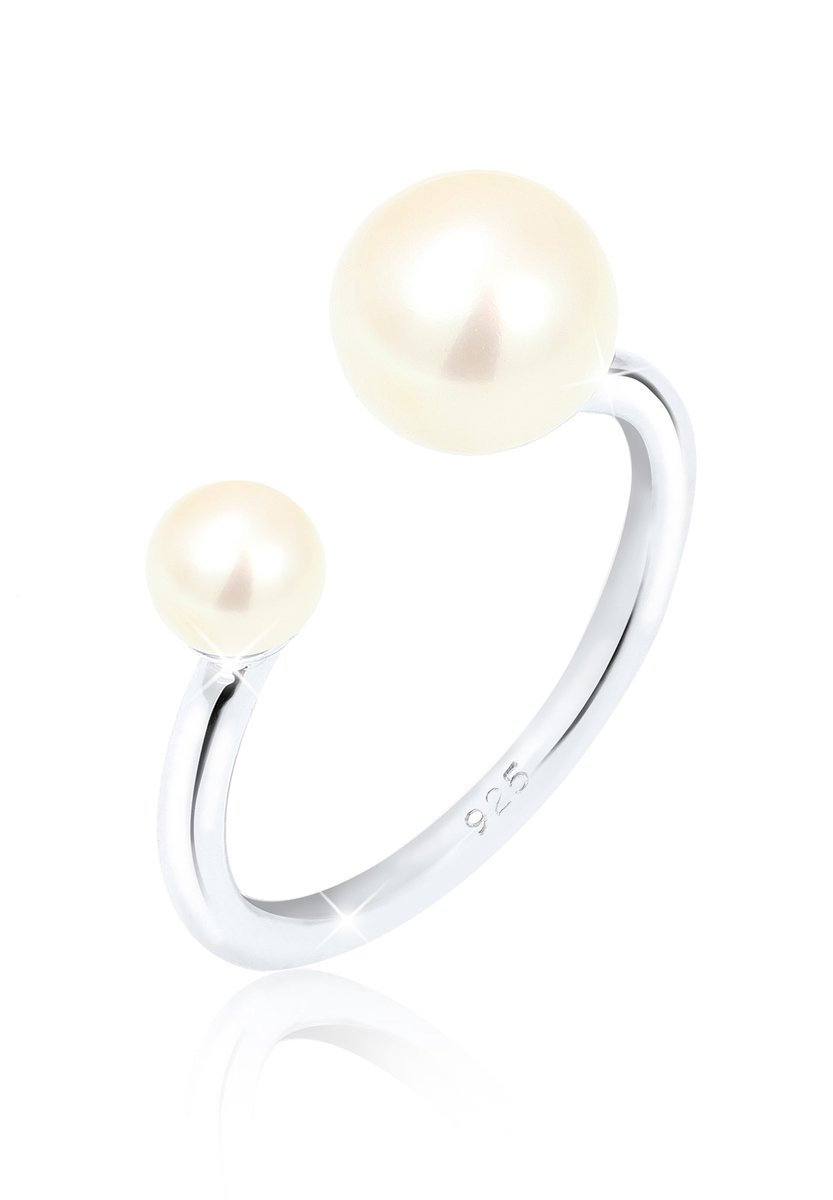 Elli - Ring - Dames Klassiek Open met zoetwater gekweekte parels in 925 Sterling Zilver - Dames