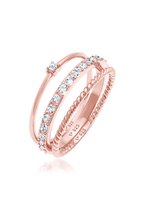 Elli Women's Lady Ring 925 Silver 17 Crystal 58 Roségoud 32020198