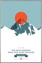 JUNIQE - Poster met kunststof lijst Mount Everest oranje - foto -20x30