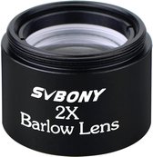 Svbony 2 x - Barlow Lens - M28.6x0.6 - Draad - Voor - 1.25" - 31,7mm -  Standaard telescopisch - Ogen