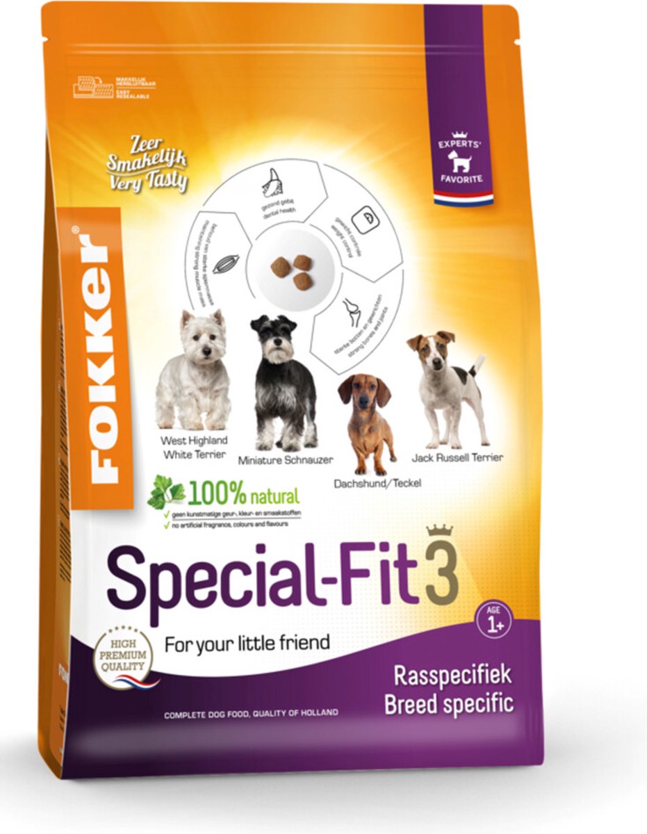 3x Fokker Special-Fit Hondenvoer 3 2,5 kg