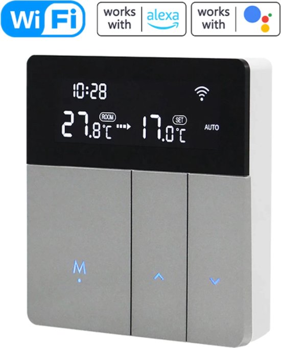 Digitale Thermostaat WiFi - met App - Temperatuurregelaar - voor CV -  Draadloos -... | bol.com