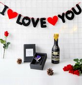 Valentijn - Moederdag - Vaderdag - Rood Hart & Harten - Liefde Guirlande I Love You- Slinger Vilt - Banner | Rood satijn lint | Vlag | Huwelijk - Feest - Verjaardag - Jubileum - Br