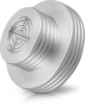 kwmobile aluminium aandrukgewicht voor platenspeler - LP-schijfstabilisator met waterpas voor betere stabiliteit en vibratiereductie - Zilver