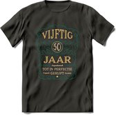 50 Jaar Legendarisch Gerijpt T-Shirt | Aqua - Ivoor | Grappig Verjaardag Cadeau | Dames - Heren | - Donker Grijs - L