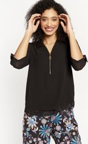 LOLALIZA Blouse met halflange mouwen - Zwart - Maat 38