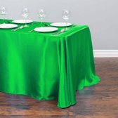 Luxe Tafellaken Katoen - 335x228cm - Groen - Satijn Tafelkleed - Eetkamer Decoratie - Tafelen