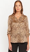 LOLALIZA Blouse met luipaard print - Bruin - Maat 34