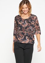 LOLALIZA Blouse met print - Zwart - Maat 38