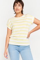 LOLALIZA Gestreept t-shirt - Geel - Maat XXL
