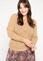 LOLALIZA Gebreide trui met crochet details - Beige - Maat L/XL