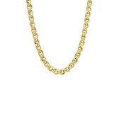 Lucardi - Heren Ketting schakel spiga - Staal - Ketting - Cadeau - 55 cm - Goudkleurig