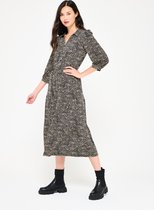 LOLALIZA Maxi jurk met grafische print - Zwart - Maat 48