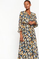 LOLALIZA Maxi dress met print - Marine Blauw - Maat 34