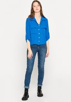 LOLALIZA Overhemd met driekwartsmouw - Light Blauw - Maat 40
