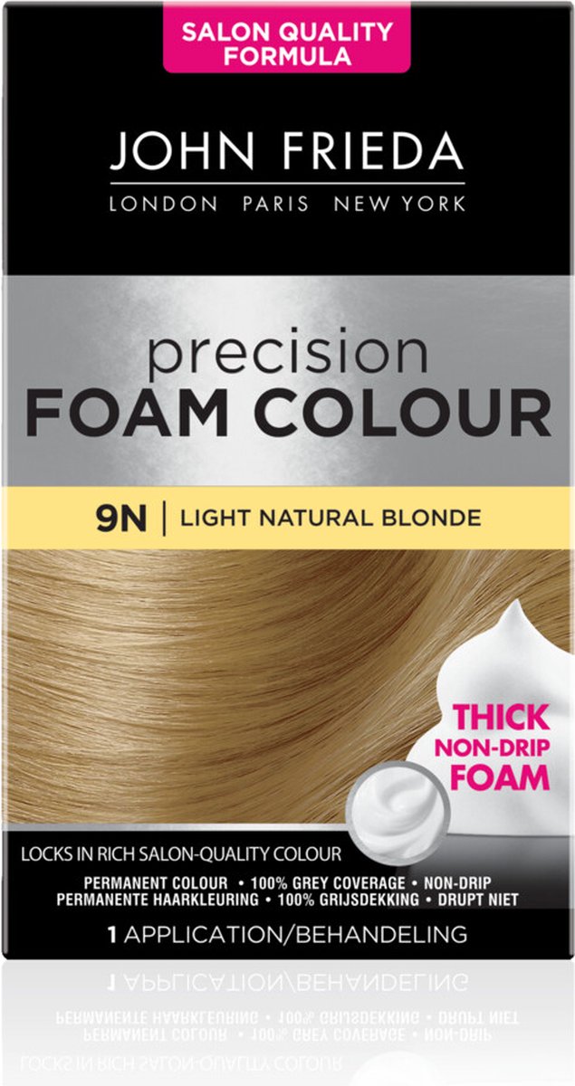 voormalig onderdelen Menselijk ras John Frieda Precision Foam Colour Haarkleuring 9N Light Natural Blonde |  bol.com
