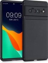 kwmobile telefoonhoesje compatibel met Google Pixel 6 Pro - Hoesje voor smartphone in zwart - Carbon design