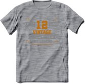 12 Jaar Legend T-Shirt | Goud - Zilver | Grappig Verjaardag Cadeau | Dames - Heren | - Donker Grijs - Gemaleerd - XXL