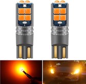 High Power LED T10 Oranje / Amber Geel - W5W (set) [Highpower leds]