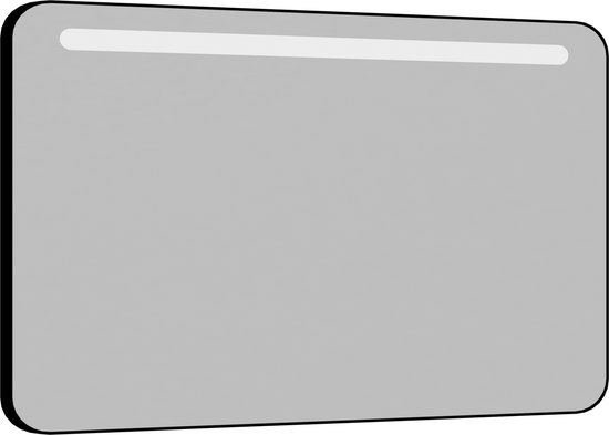 Allibert Retro spiegel 120x70cm met LED verlichting zwart mat