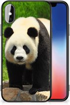 Smartphone Hoesje Geschikt voor iPhoneX | Xs Bumper Hoesje met Zwarte rand Panda
