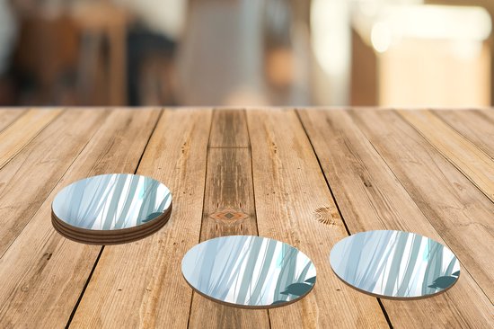 Sous-verres pour verres - Ronds - Été - Tache - Vert - 10x10 cm - Sous-verres en verre - 6 pièces