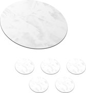 Onderzetters voor glazen - Rond - Marmer met een sneeuwwitte kleur - zwart wit - 10x10 cm - Glasonderzetters - 6 stuks