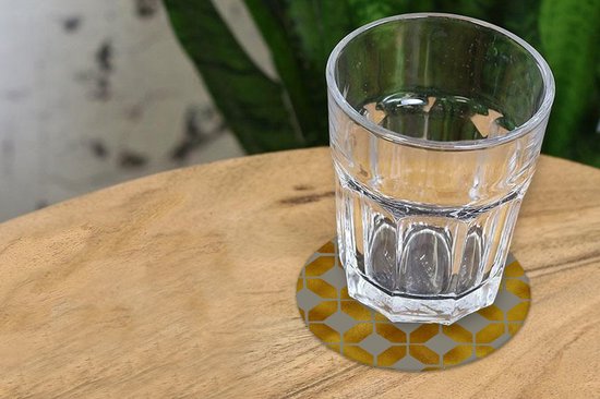 Sous- Sous-verres pour verres - Ronds - Motifs - Goud - Luxe - 10x10 cm - 6 pièces