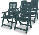 Decoways - Tuinstoelen 4 stuks verstelbaar kunststof groen
