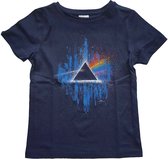 Pink Floyd Kinder Tshirt -Kids tm 4 jaar- Dark Side Of The Moon Blue Splatter Blauw